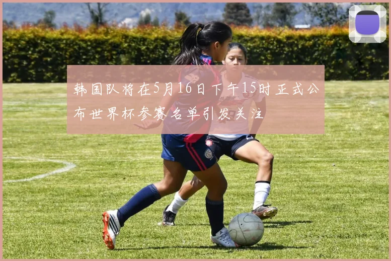 韩国队将在5月16日下午15时正式公布世界杯参赛名单引发关注